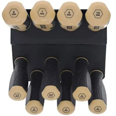 juego de destornilladores de banco wheeler con punta métrica hexagonal, 10 piezas