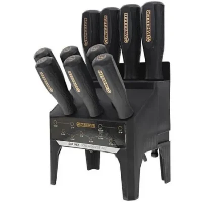 juego de destornilladores de banco wheeler sae hex de 10 piezas