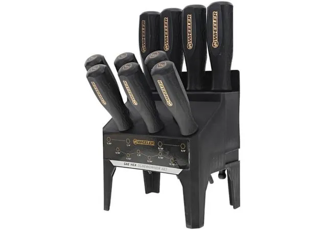 juego de destornilladores de banco wheeler sae hex de 10 piezas