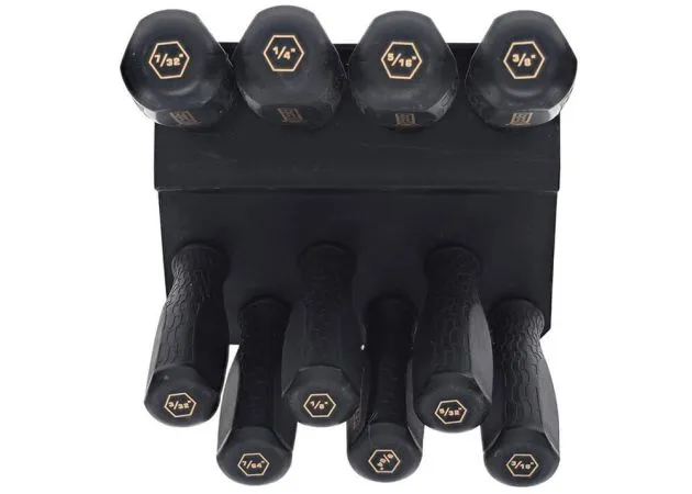 juego de destornilladores de banco wheeler sae hex de 10 piezas