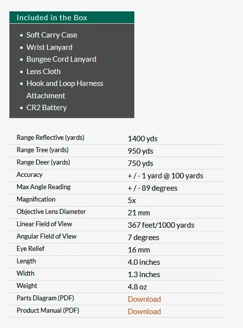 telémetro vortex crossfire hd 1400 – 5×21