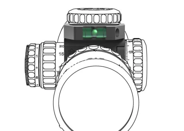 lector de marcas de torreta Óptica vectorial x accu 34 mm lupa con nivel de burbuja