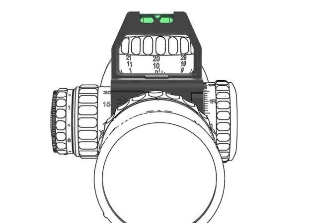 lector de marcas de torreta Óptica vectorial x accu 34 mm lupa con nivel de burbuja