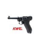 pistola kwc p08 full metal con blowback 4,5 mm co2 bbs acero